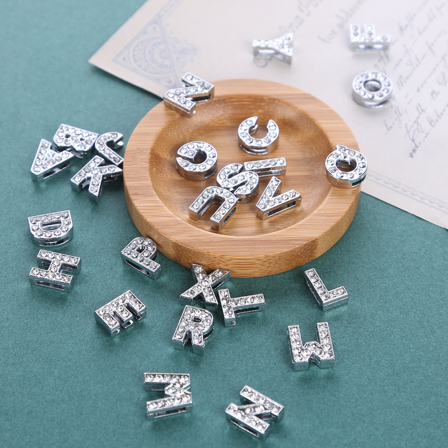 8mm silver Russian letters jewellery making materials slider